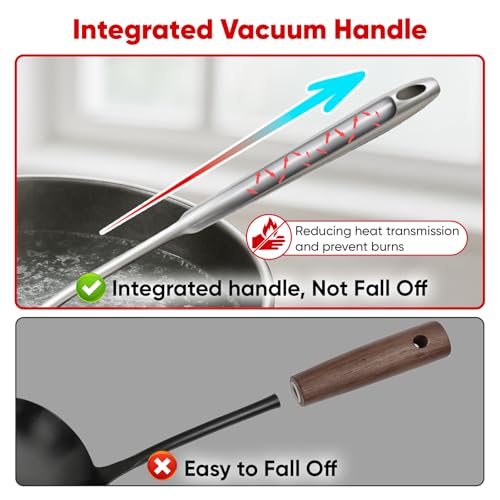 Newness 9 Pcs Cooking Utensils Set, 304 Stainless Steel Kitchen Utensils Set, Metal Kitchen Accessories, Include Soup Ladle, Slotted Skimmer Spoon, Spaghetti Spoon and Spatula, Dishwasher Safe - size: 9 PCS Cooking Utensils Set