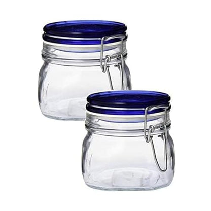 Bormioli Rocco Fido Collection, 2 Pack, 17 Oz. Food Storage Glass Jars, Airtight Rubber Seal & Glass Lid, With Stainless Wire Clamp, Made In Italy. - size: 17.5 oz