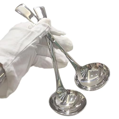 7.7 Inch Small Ladle,Pack of 2,Premium 18/10 Stainless Steel Kitchen Ladle for Soups,dressings,Sauces,Gravy,Stews and More,Silver