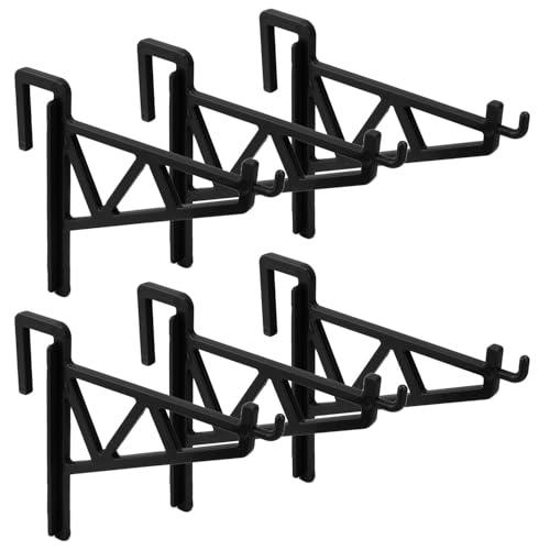 6pcs Beehive Frame Holder, Plastic Beekeeping Frame Perch Bee Hive Stand Support Bracket Grip for Honey Harvesting & Inspection for Beekeeper Accessories Supplies (Black)