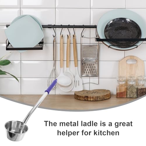 Stainless Steel Long Handle Water Ladle with Hook Handle - Water Dipper Deep Bowl Kitchen Spoon for Serving Soup 18.7 Inch