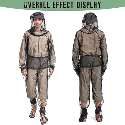 Mosquito Suit Net Bug Mesh Pants Jacket with Hood From Bugs Whole Body Proof Clothing for Outdoor Protection - size: S/M(160-175CM)