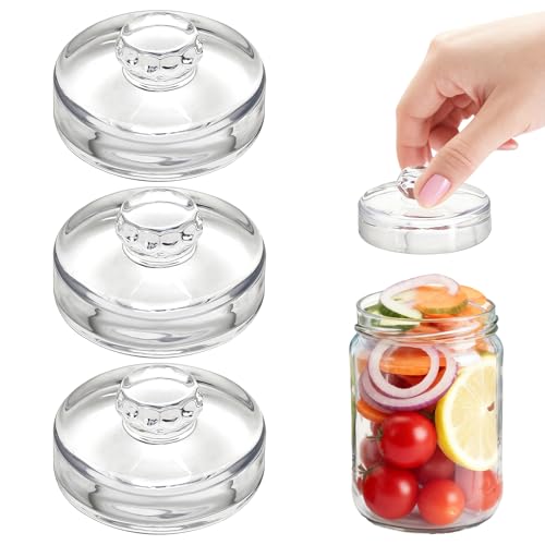 3Pcs Fermentation Glass Weights for Wide Mouth Jars - Pickle Bottles with Sealing Lids for Efficient Fermenting - Durable, Transparent Fermenting Lids and Weights for Sauerkraut, (B Flower) - size: B Flower