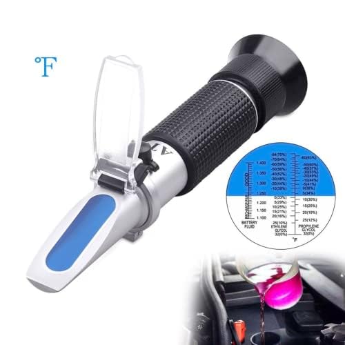 Antifreeze Refractometer, 3-in-1 Antifreeze Coolant Tester for Checking Freezing Point, Concentration of Ethylene Glycol Propylene Glycol Based Automobile Antifreeze Coolant Condition - size: Antifreeze Refractometer