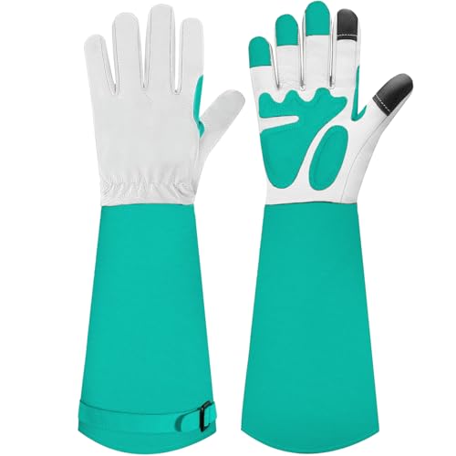 Long-Gardening-Gloves for Women/Men - Thorn Proof Rose Pruning Gloves Heavy Duty Gauntlet, Best Garden Gifts for Gardener-L - color: Bright Green, size: Large (Pack of 1)