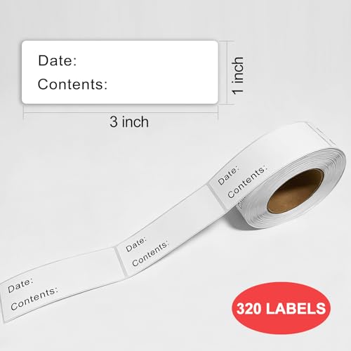 320Pcs Removable Freezer Labels, 1 x 3 in Food Labels to Write on Food Storage Stickers Date Label, Waterproof Oil Resistant Canning Jar Labels Freezer Paper Label, Clean Leaves No Residue - color: White, 1'' X 3''