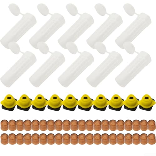 Queen Rearing Cup Kit with 100 Cell, Plastic for BEEKEEPING Cage System for Grafting-Free Larva Transfer, Complete Breeding Set for Hive Management
