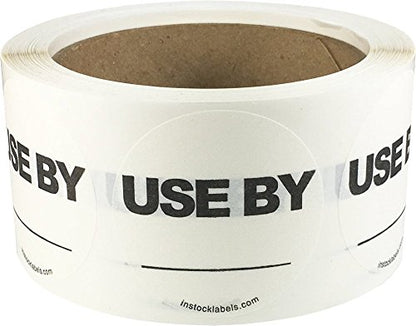 Dissolvable Use By Labels with Blank Space for Food Rotation Shelf Life Prep 2 Inch Round Circle Dots 500 Adhesive Stickers