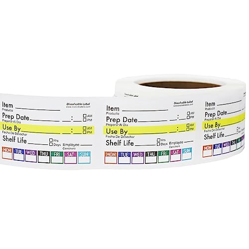 Universal Dissolvable Food Rotation Labels 2" x 3" Adhesive Stickers 500-Pack