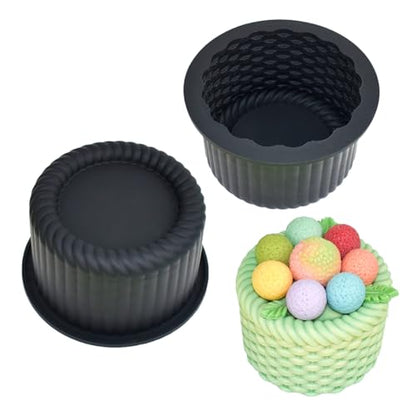 Silicone Mold, Basket-Shaped Baking Molds for Mousse Cake, Chocolate, Jelly, Candy, Wax, Candle Making, Non-Stick Food Grade Silicone Mould (G_ Flower Basket) - size: G_ Flower Basket