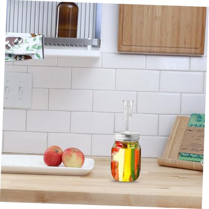 DOITOOL Fermentation Lid Kit for Wide Mouth Mason Jars 87mm Diameter with Airlock Fermenter Tool, Pickles Jar Accessories for Home Kitchen Canning and Fermenting Random Color