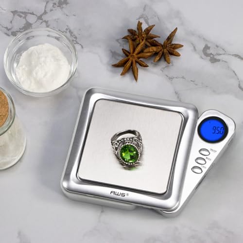 American Weigh Scales 200g x 0.01g Digital Pocket Gram Scale-Blade Series | Precision Mini Scale 0.01g Accuracy, Pocket Scale for Kitchen, Gold, Gems & Coin Scale, Smart Digital & Compact Scale - color: Silver, size: 200g x 0.01g