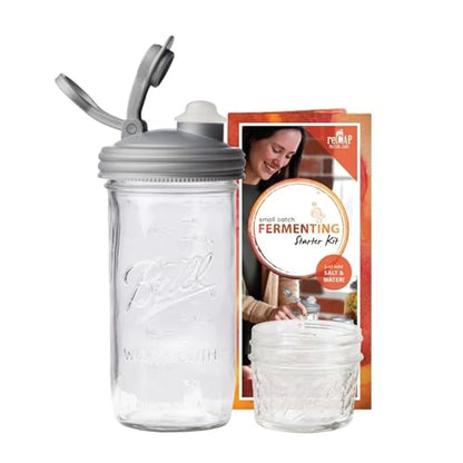 reCAP Mason Jar Fermentation Starter Kit, Wide Mouth, Silver, Made in the USA, BPA-Free