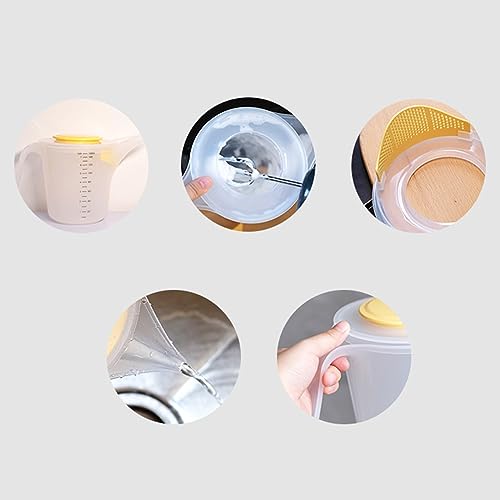 Measure Pitcher with Splashs Cover Multipurpose Measuring Cup Mixing Pitcher 1500ml Large Capacity Plastic Pour Cup