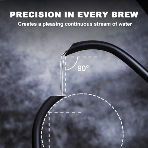 Nueve&Five Electric Gooseneck Kettle with Thermometer, 1.0L Pour Over Hot Water Kettle for Coffee and Tea, 1000W, Auto Shutoff, Boil-Dry Protection, Matte Black - color: BLACK