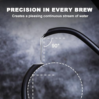 Nueve&Five Electric Gooseneck Kettle with Thermometer, 1.0L Pour Over Hot Water Kettle for Coffee and Tea, 1000W, Auto Shutoff, Boil-Dry Protection, Matte Black - color: BLACK