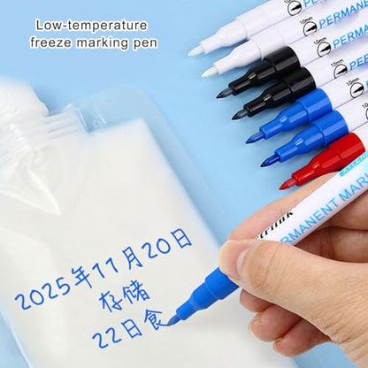 Individulized Freezer Marker Pen with Smudges Inks Ergonomic Designs for Easy Identification of Food and Samples Low Temperature Marker Pen - color: Black