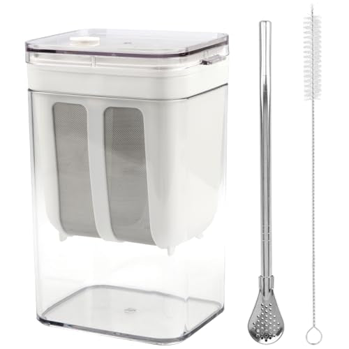 Greek Yogurt Strainer 1.16Quarts, Reusable with Stainless Steel Fine Mesh Bag & Lid, Whey Separator for Yogurt, Soybean Milk, Nut Milk (1100ml) - size: 1100ml