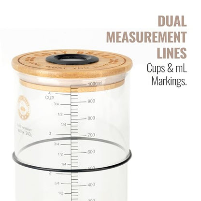 Cozy Bread® Digital Sourdough Starter Jar – 34oz Glass Fermentation Jar with Digital Temperature & Humidity Sensor | Perfect for Growing Sourdough Starter | USA Brand