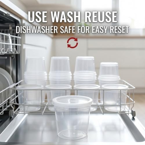 Mr Miracle 16 oz Clear Deli Containers with Lids. Pack of 12. Airtight Reusable Plastic Food and Multi-Purpose Containers. Microwave, Freezer and Dishwasher Safe - color: 12 Pack, size: 16 Ounce