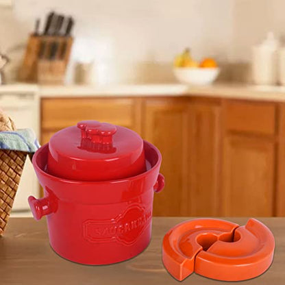 Vencer Wide Mouth Jar Split Fermentation Weight,Fermenting weights for Pickling & Fermentation Crock,Orange,VHF-019O - color: Orange