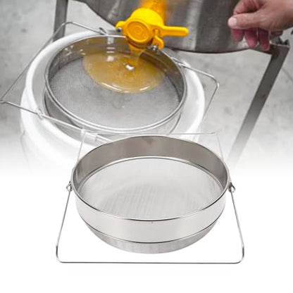 Diydeg Honey Strainer, Stainless Steel Double Sieve Honey Filter with Extendable Arms, Extractor Equipment, Harvesting Ultra Fine Mesh Strainer, Beekeeping Equipment