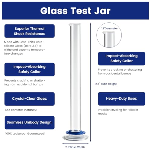 Hydrometer Alcohol Meter Kit, Hydrometer Alcohol 0-200 Proof & Tralle with Hydrometer Test Jar, Alcohol Proof Tester Hydrometer, Alcohol Tester for Liquor, Distilling Moonshine Alcoholmeter