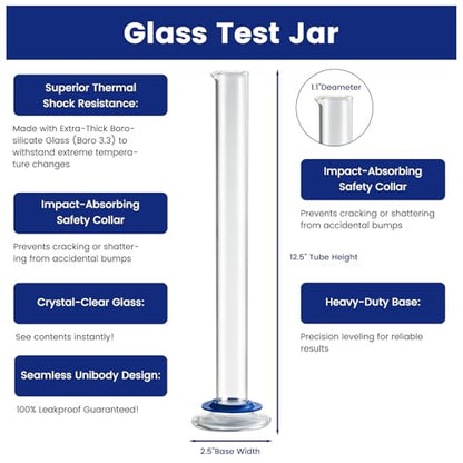 Hydrometer Alcohol Meter Kit, Hydrometer Alcohol 0-200 Proof & Tralle with Hydrometer Test Jar, Alcohol Proof Tester Hydrometer, Alcohol Tester for Liquor, Distilling Moonshine Alcoholmeter