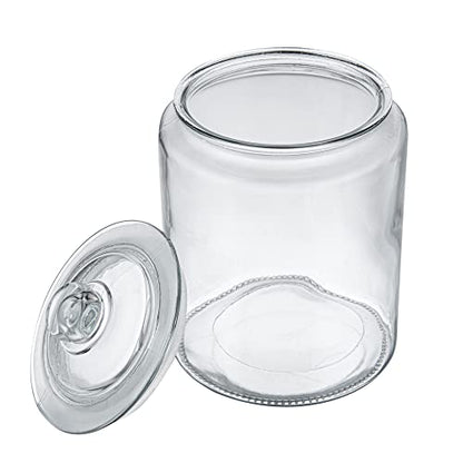 Restaurantware Glass Storage Containers - 1 Count 6 Liter Airtight Kitchen Canisters - Pantry Jars With Lids For Food - Clear Crystal Glass - size: 1.5 gal