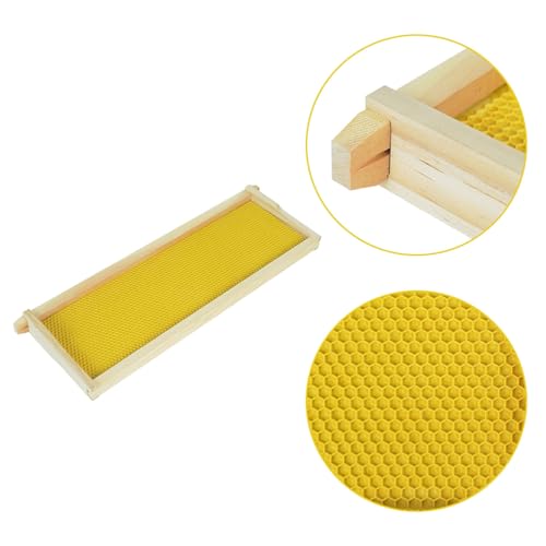 Medium Beehive Frames with Wax Foundations 10 Pack Beeswax Coated Foundations 6-1/4-Inch Beekeeping Supplies - size: 10 Pack Medium Beehive Frames