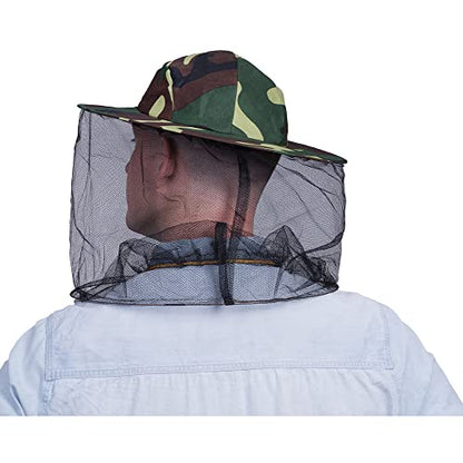 2 Pack bee Beekeeping Beekeepers hat with Veil net Netting Fishing Camping Hood Cap Fly Mosquito mesh Hats for Men Women Kids | 2Pcs Polycotton Nylon,Foldable Packable Camo,Brim Lightweight Sturdy,Beekeeping Halloween,Men Women Bug Gnat Protection