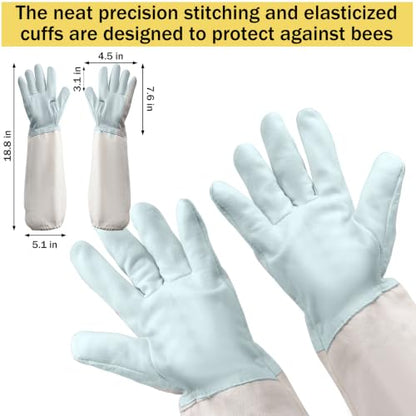 Bee Suits for Men Women Sting Proof with Round Veil, Sting-Proof Full Body Protection Beekeeping Suit with Glove (XL) - size: XL