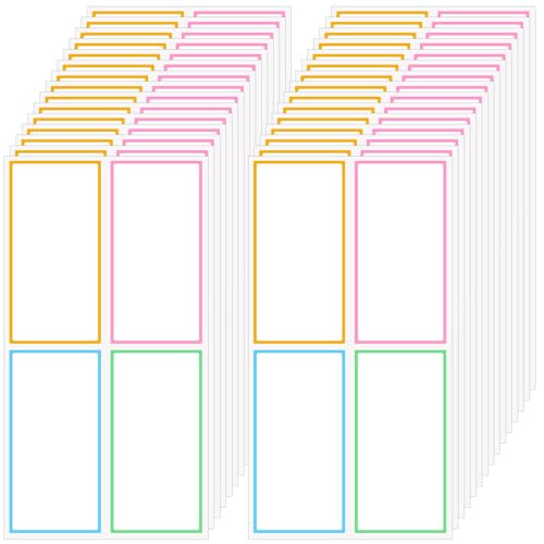120 Pcs Dry Erase Labels, Waterproof Reusable Dry Erase Stickers, 2.4"x 1.2" Removable Name Tags, Easy-Peel Sticky Notes for Whiteboard, Refrigerator, Storage Bins, Office Organization (Multicolor)