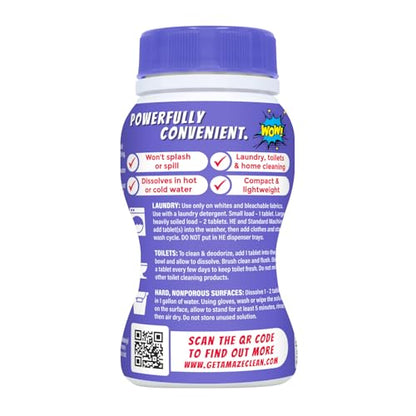 AMAZE Ultra Concentrated Bleach Tablets [32 tablets] - Lavender Scent - for Laundry, Toilet, and Multipurpose Home Cleaning. No Splash Liquid Bleach Alternative