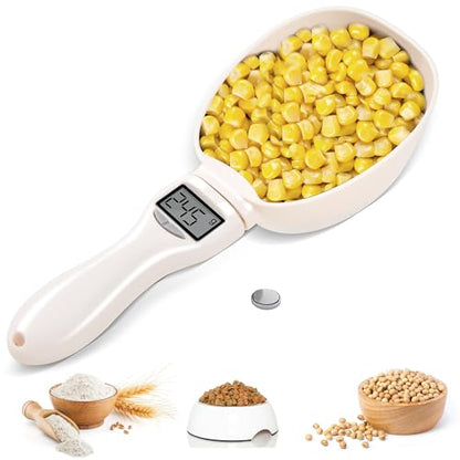 Digital Measuring Spoon, Weighing Food Measuring Scoop Scale, LCD Electronic Food Scale for Kitchen Gadget, Baking Cooking Coffee, Pet Dog Cat Food, High Precision Grams Measuring Cup, Mom Dad Gifts