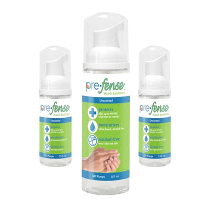 Foam Hand Sanitizer Starter Kit - Kills 99.9% of Common Germs - Alcohol-Free - Moisturizing, Non-Skin Drying, Water-Based Formula - Made in USA - Unscented - 2 x 1.5 oz & 1 x 8 oz Bottles - size: 3.67 Fl Oz (Pack of 3)