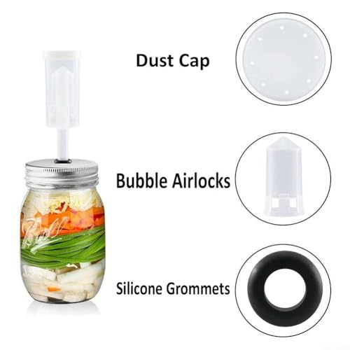 3-Piece Airlock Fermentation Kit with Silicone Grommet, PP Plastic for Home Brew Beer and Wine, Set of 2