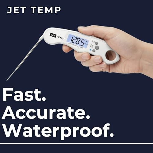 F1 Digital Meat Thermometer - Fast, Accurate, Waterproof - Great for Cooking, Grilling, Baking, Frying - color: Cloud White