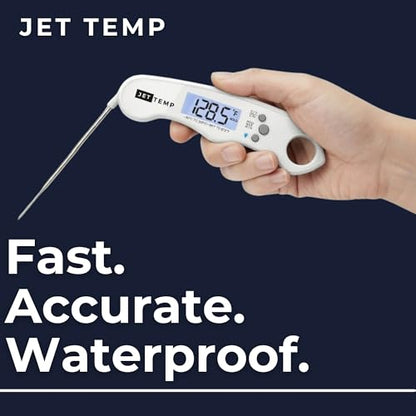F1 Digital Meat Thermometer - Fast, Accurate, Waterproof - Great for Cooking, Grilling, Baking, Frying - color: Cloud White