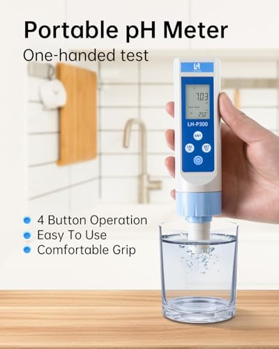 LOHAND Digital pH Meter with ATC, ±0.01 High Accuracy, 0-14 Measuring Range | Ship-Type Floating Design, Replaceable Probe, Lcd Display, IP65 Waterproof pH Pen for Pool, Aquarium, Hydroponics, Home Water