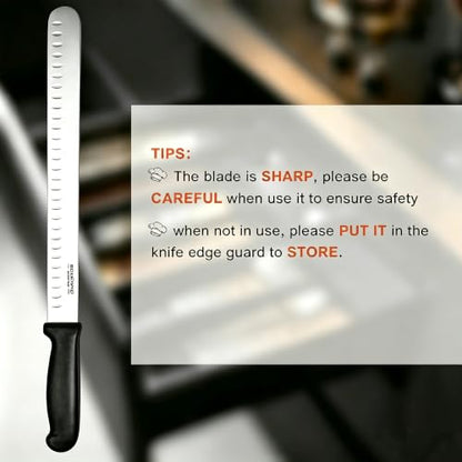 12 Inch Carving Slicing Knife, Sharp Premium Ham Slicer knife, Great for Slicing Roasts, Meats, Fruits and Vegetables (12" carving knife)
