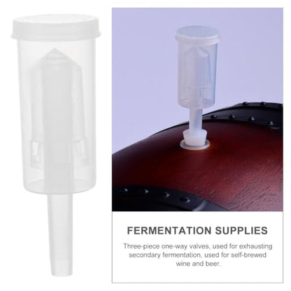 2pcs Three-piece Plastic One-way Valves Lightweight Wine Airlocks for Home Brew Accessory Suitable for Foods and Self-brewed Wine Professional and Personal Use