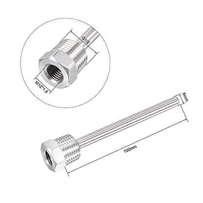 uxcell 8mm Dia G1/2 Thermowell Weldless Stainless Steel 304 with Cable Gland 100mm Length for Beer Fermenter, White - color: White, size: G1/2 x 100mm