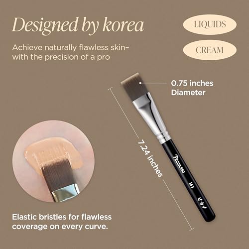 Piccasso Brush 163 Foundation Brush Soft & Dense Synthetic Bristles for Flawless Face Makeup, Perfect for Cream & Liquid Foundation - color: Dense Makeup