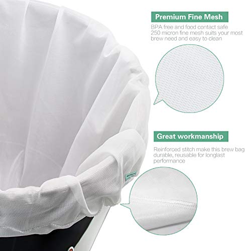 Reusable Brew Bag 2 Pack 24"×32" Large Fine Mesh Bag for Beer | Jumbo Brewing Bag with Drawstring for Fruit Cider Apple Grape Wine Press Drawstring Straining Brew in a Bag - size: 2 pack-24"×32"