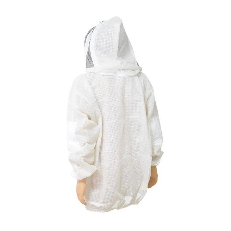 3 Layer Ventilated Beekeeper Jacket with Removable Veil Hood, Breathable Anti Bee Sting Beekeeping Jacket with Pockets, White Protective Gear for Men Women Beginner Professional, XXXL - size: XXXL