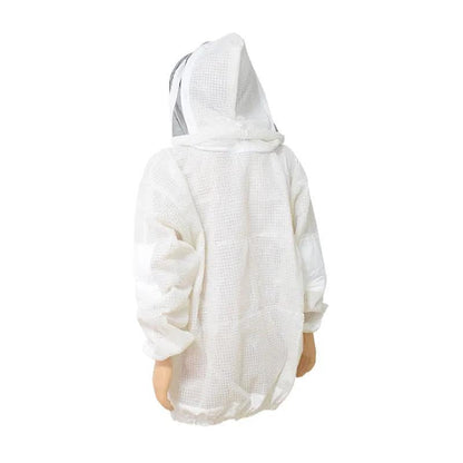 3 Layer Ventilated Beekeeper Jacket with Removable Veil Hood, Breathable Anti Bee Sting Beekeeping Jacket with Pockets, White Protective Gear for Men Women Beginner Professional, XXL - size: XXL