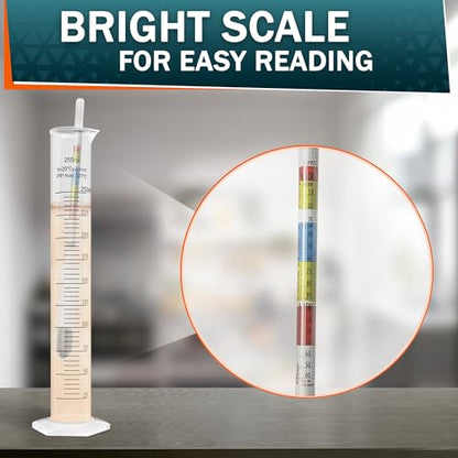 Triple-Scale Hydrometer Kit with Plastic Test Jar for Wine, Beer, Mead and Kombucha - Alcohol Tester, Hydrometer Alcohol, ABV, Brix & Gravity Tester - Brewing Supplies, Valentine Day Gift for Brewers
