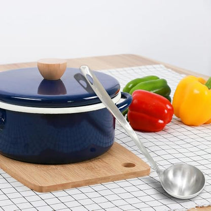 Stainless Steel Kitchen Ladle, Heavy Duty One-Piece Construction Cooking Ladle, Punch Soup and Stew Serving Ladles Scoop