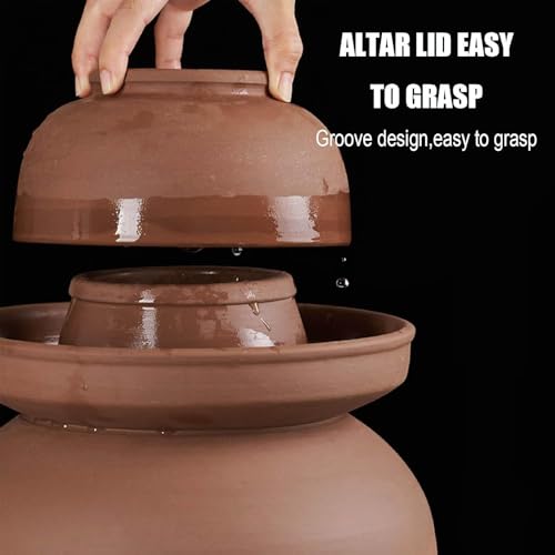 Ceramic Pickle Jar with Lid,Traditional Large Fermenting Jar, Sealing Pickle Jar Chinese Fermenting Crock with Water Seal Airlock Lid for Pickling Kimchi Sauerkraut(Size:8kg capacity) - size: 8kg capacity
